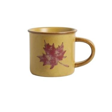 Imagem de Xícaras de café Caneca com estampa de folha bordo, cerâmica fosca, xícara café doméstica alça