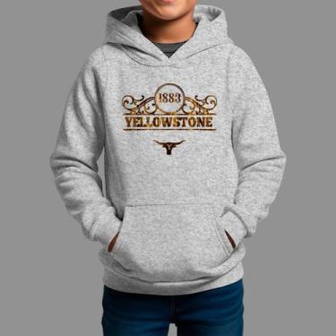 Imagem de Moletom Canguru Infantil Basico Casual Moda Country Inverno Capuz e Bo