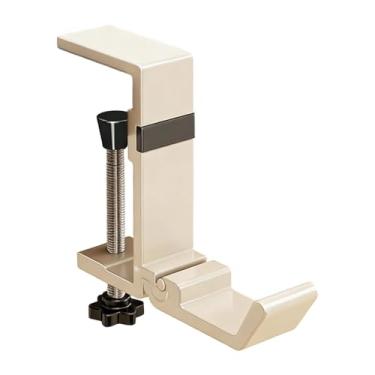 Imagem de Ioensy Gancho de mesa para mochila, gancho lateral de mesa, fácil instalação, ferragens de alumínio, presilha para pendurar mochilas escolares, suporte para, Bege