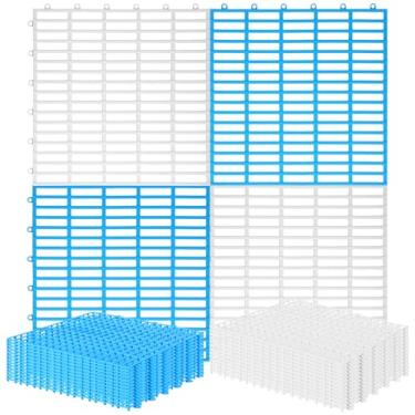 Imagem de Breling 30 peças de azulejos de drenagem interligados 30,5 cm x 30,5 cm tapete antiderrapante para chuveiro de garagem com orifícios de drenagem, azulejos ventilados para banheiro, garagem, cozinha