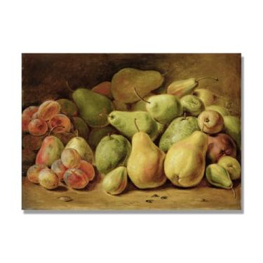 Imagem de Arte em tela vintage de frutas mortas, pintura clássica de cozinha country, decoração de parede de casa de fazenda quente para sala de jantar e cozinha. B48. 60 x 84 cm - 23,6 x 33,1 pol. Somente tela