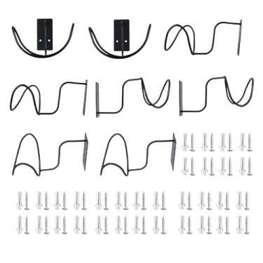 Imagem de ECOMAID Livelab Suporte de chapéu de caubói (pacote com 8) Suporte de chapéu de cowboy para montagem na parede, organizador de chapéus de cowboy de metal, ganchos de cabide para Fedora, chapéus de sol