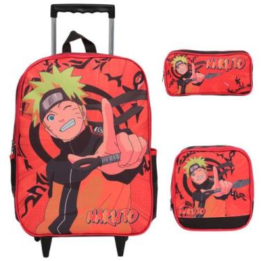 Imagem de Kit Mochila Escolar Infantil Com Rodinha Naruto Lançamento - TOYS 2U