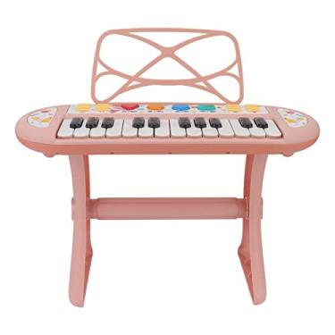 Imagem de Asixxsix Piano de Teclado Infantil, Teclado de Piano de 24 Teclas Com Suporte Removível, Brinquedos Musicais Educacionais de Aprendizagem Precoce, Presente de Aniversário de Instrumento