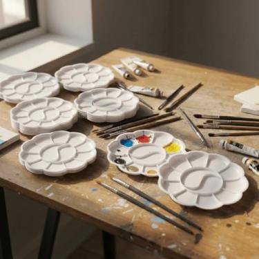 Imagem de Kit 10 Godê Flor Pintura Escolar 12 Cavidades Plástico Resistente Material Aulas Arte Crianças