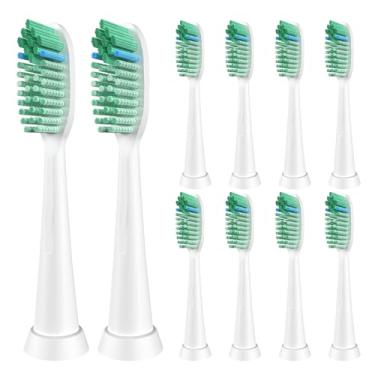 Imagem de Cabeças de clareamento de substituição de escova de dentes compatíveis com escova de dentes elétrica TAO Clean Sonic - refis de cabeças de escova, cerdas médias, branco