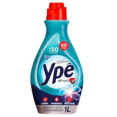 Imagem de Ypê Amaciante Concentrado Antibac, 1L, 50 Lavagens, Elimina 99,9% dos Germes e Bactérias