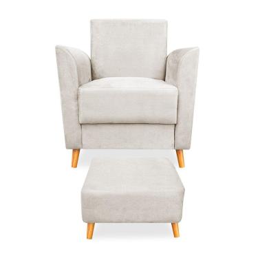 Imagem de Poltrona De Amamentação Com Puff Flavia Suede - Pallazio Cor Azul Turquesa