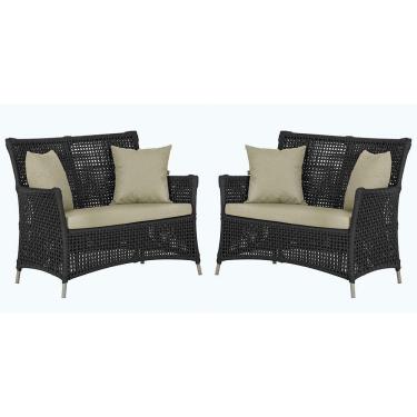 Imagem de 2 Sofás área Externa Igapó Alumínio Fendi Corda Náutica E7 Preto