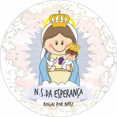 Imagem de Painel de Tecido Sublimado Redondo Santinhos Católicos Nossa Senhora d