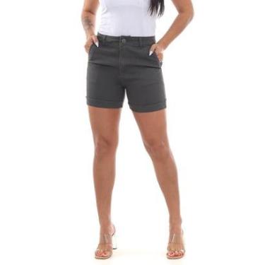 Imagem de Shorts Sarja Canelado Feminino Elastano 7925-Feminino