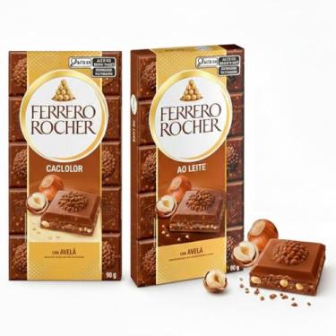 Imagem de Kit 2 Chocolate FERRERO ROCHER ao Leite Tablete 90g