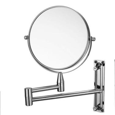 Imagem de Espelho de aumento articulado dupla face giratorio para banheiro e sal