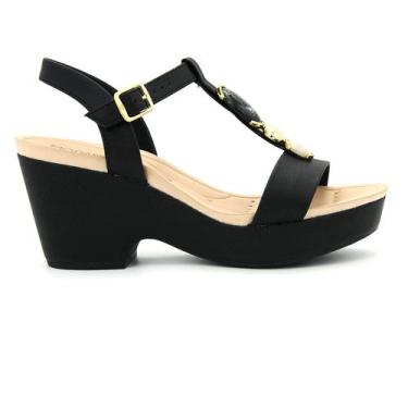 Imagem de Sandalia Modare Original Salto Grosso Medio Feminino 150, 35, Preto