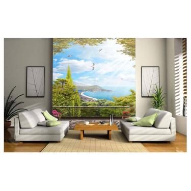 Imagem de Papel De Parede Paisagem Digital Jardim Mar 3D Dav16