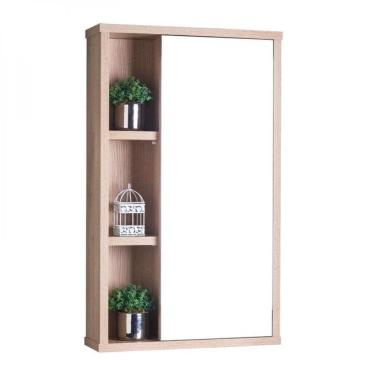 Imagem de Armário com Espelho para Banheiro Milano Carvalho