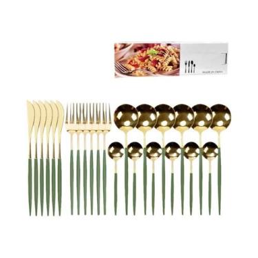 Imagem de Conjunto De Talheres De Aço Inoxidável Com 24 Peças, Faca, Garfo E Col