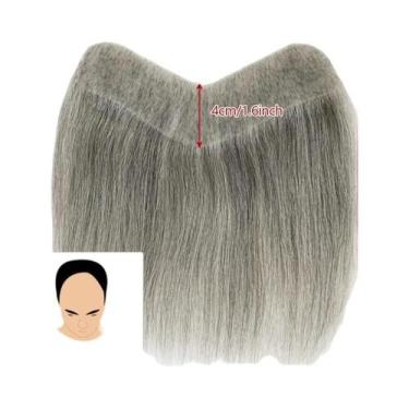 Imagem de Peruca Masculina De Cabelo Humano Remy Branco De 6 Polegadas Com Base 