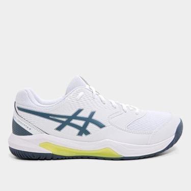 Imagem de Tênis Asics Gel-Dedicate 8 Masculino, Branco, Cinza, 41