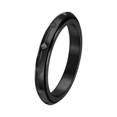 Imagem de Anel Rotativo Ultra Fino Em Aço Titânio Dourado Rosa Para Mulheres, Mi