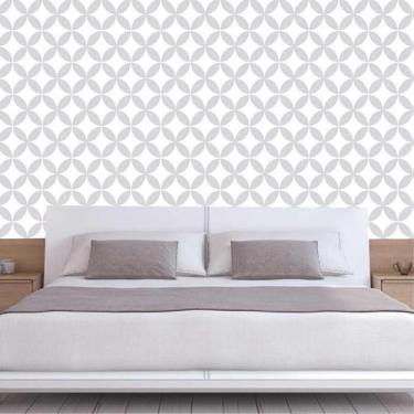 Imagem de Papel De Parede Geométrico Cinza E Branco Autocolante Sala - LRP