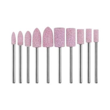 Imagem de Conjunto De 10 Peças De Pontas Abrasivas De Pedra Montadas Com Haste D