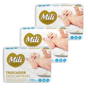 Imagem de Lençol Absorvente Descartável MILI Love & Care  Trocador  Descartável  3 Pacotes com 5 unidades