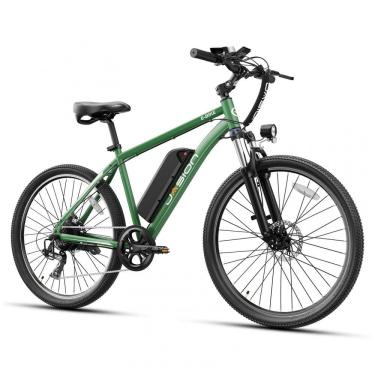 Imagem de Bicicleta Elétrica Jasion EB5 Verde 1000W Motor Brushless Bateria Removível 360Wh Pneus 66cm 7 Marchas Suspensão Dianteira 110V