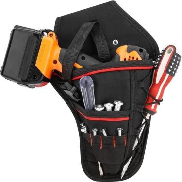 Imagem de Cartucheira Porta Furadeira Ferramentas Parafusadeira Coldre Cinto Bolsa Eletricista Carpinteiro