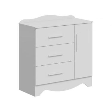 Imagem de Cômoda de Bebê 3 Gavetas Moveis Peroba Harmonia, Branco