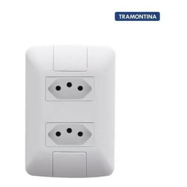 Imagem de Tomada Dupla Tramontina Linha Aria Embutir Na Parede 10a Cor - Congrat