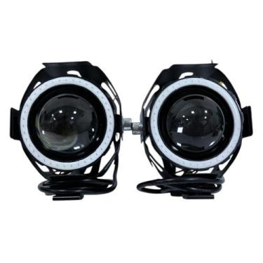 Imagem de Farol de Led Auxiliar Preto Com Suporte e Botão KGA Moto Parts