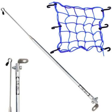 Imagem de Kit Antena Corta Pipa Cerol Linha Fio Proteção Cromada Retrovisor / Re