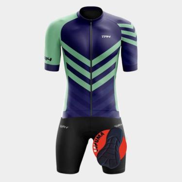 Imagem de Conjunto Ciclismo Masculino Camisa Premium Manga Curta e Bermuda Espum
