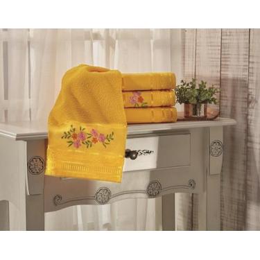Imagem de Toalha de Banho Premium Bordada - Dianneli, Amarelo