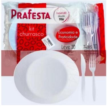 Imagem de Kit Churrasco PRAFESTA BRANCO com 10 unidades