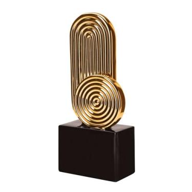 Imagem de Escultura Cerâmica Preto Dourado 14179 Mart