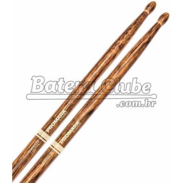Imagem de Baqueta Promark FireGrain Classic 5B em Hickory sob Exposição às Chama