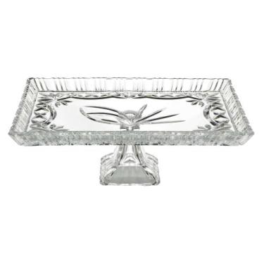 Imagem de Prato para Bolo com Pé de Cristal de Chumbo Janine 29,5 x 19,5 x 10,5 