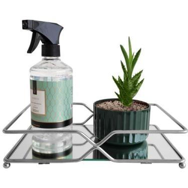 Imagem de Bandeja Espelhada para Perfumes Decoração Banheiro Lavabo - Nacional, 