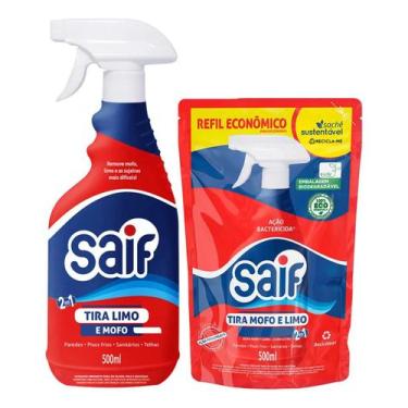 Imagem de Kit Tira Mofo e Limo Gatilho 500ml + Sachê 500ml Saif