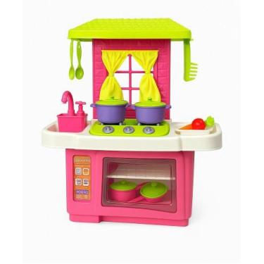 Imagem de Kit Cozinha Infantil Forno Pia Fogão e Acessórios Brinquedo Educativo 