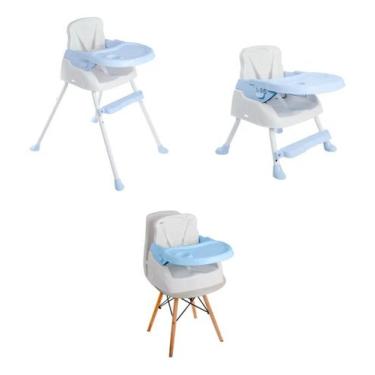 Imagem de Cadeira De Alimentação Bebê Portátil 3em1 Styll Baby Segura, Azul