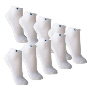 Imagem de Kit 9 Pares Meia Lupo Cano Curto Masculina Sport, Branco, M