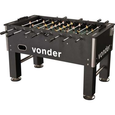 Imagem de Mesa de Pebolim Vonder Profissional com 5 Bolas MDF Pés em Polipropileno Cromado 140cm X 78cm X 87cm