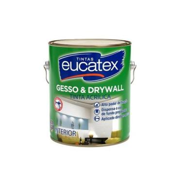 Imagem de Tinta Gesso e Drywall Galão 3,6L Acabamento Liso e Uniforme Fácil Aplicação Eucatex