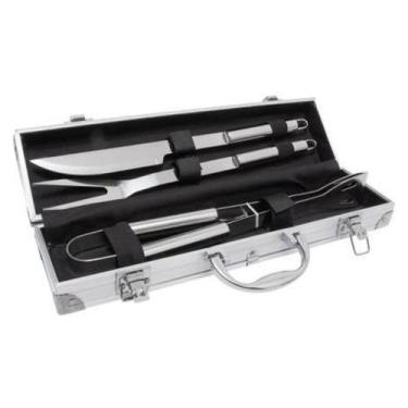 Imagem de Maleta pra churrasco com 3 peças inox Mimo style