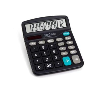 Imagem de Calculadora de Mesa Eletronica 12 Digitos Display Grande Preta KK-837B