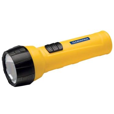 Imagem de Lanterna Manual Plástico Iluminação Portátil em PP Injetado com Lente de Policarbonato para Casa Carro e Camping Amarelo