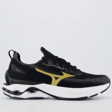 Imagem de Tenis Mizuno Wave Mirai 8 Cod. 18066 -, Preto, Branco, Dourado, 39